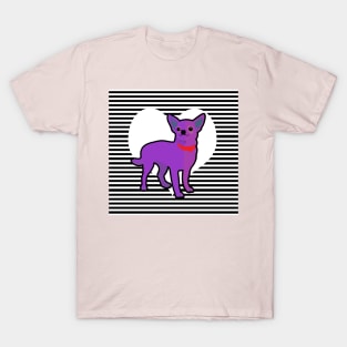 Purple Chihuahua and White Heart T-Shirt